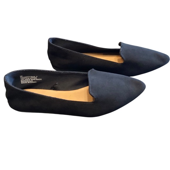 Seychelles Shoes - Seychelles Womens Black Faux Suede Pointed Toe Loafers Flats Size 8M EUC